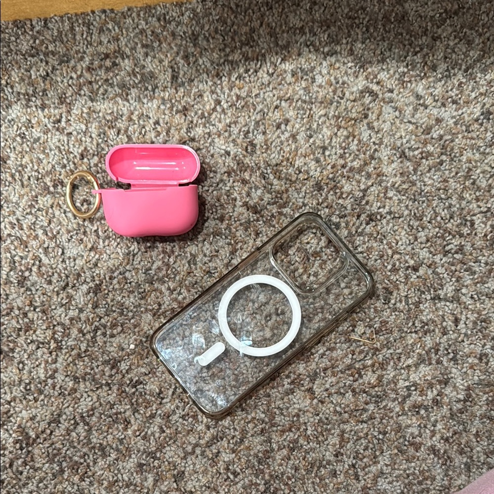 Pink AirPods Case with Clear Phone Case